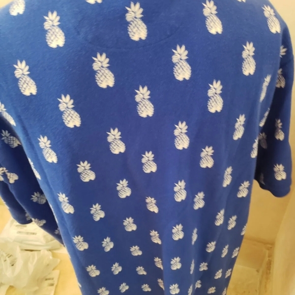 POLO RALPH LAUREN LOGO BLUE HAWAIIAN PINEAPPLE PRINT S/S POLO SHIRT XL $89 NEW - Picture 4 of 6